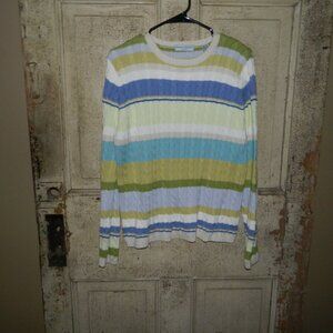 Valerie Stevens Casual Crewneck Cable Knit Sweater Sz L (QQ-18)